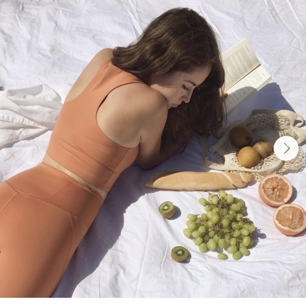 Seamless High-Waist Leggings & Crop Tank Set - Rust